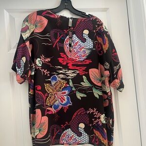 Etro Black silk Multicolor Floral Blouse, good condition